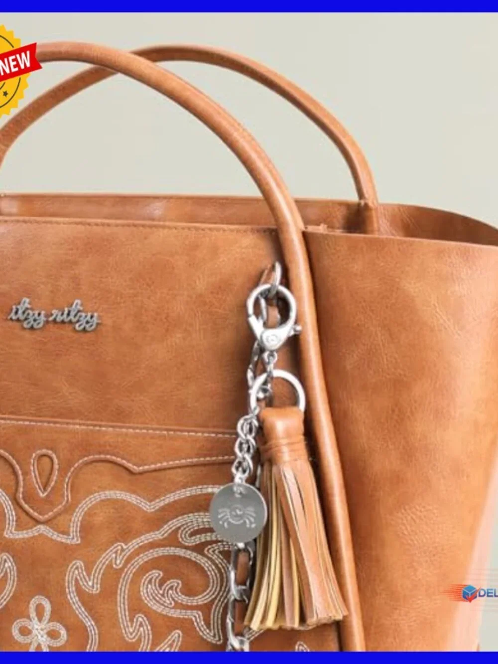 Large Vegan Leather Diaper Tote with Stroller Straps & Changing Pad